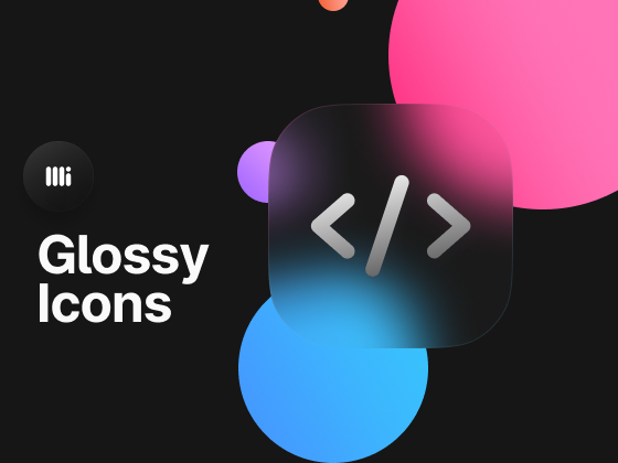 Glossy Icons – Glassmorphism图标集.fig素材下载