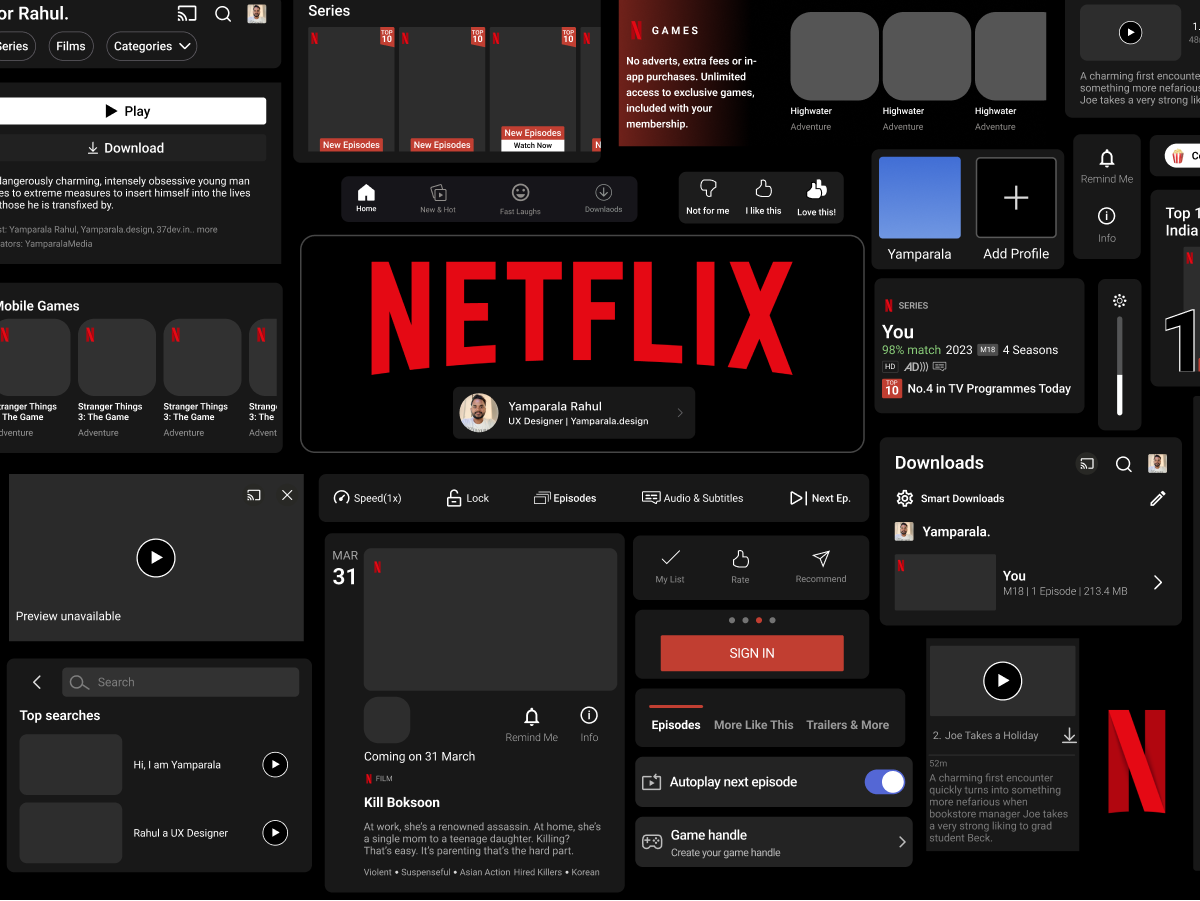 Netflix App UI重设计.fig素材高清下载