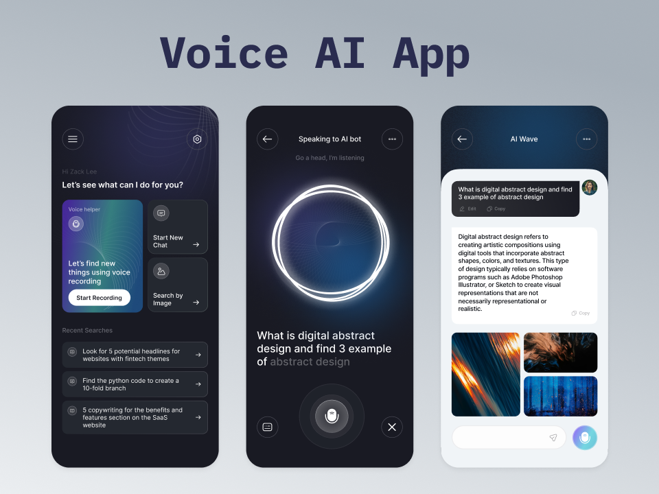 Voice AI语音人工智能App UI设计源文件下载