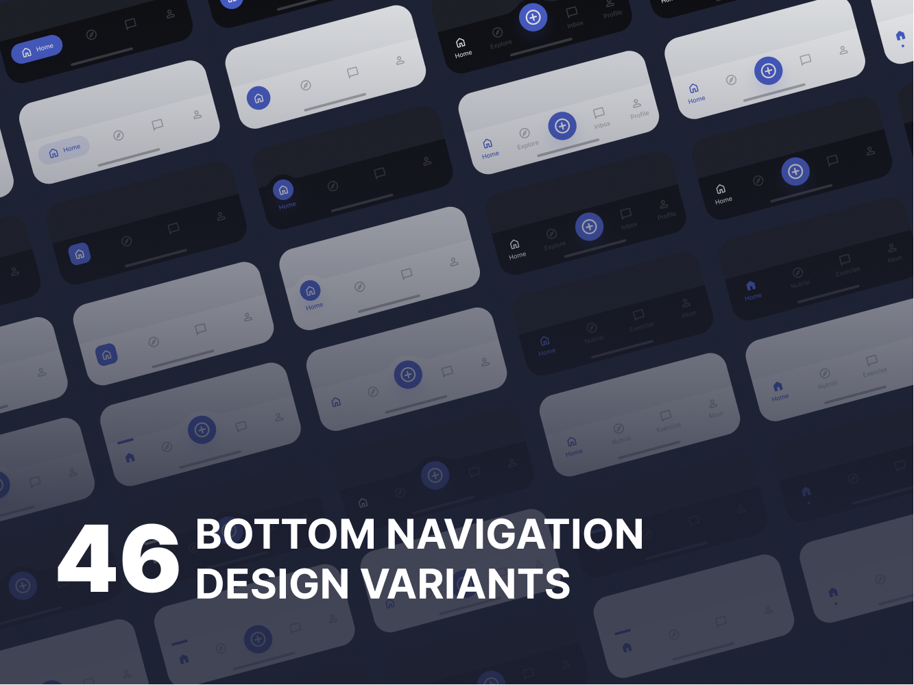 46个app 底部导航设计模板Figma素材下载