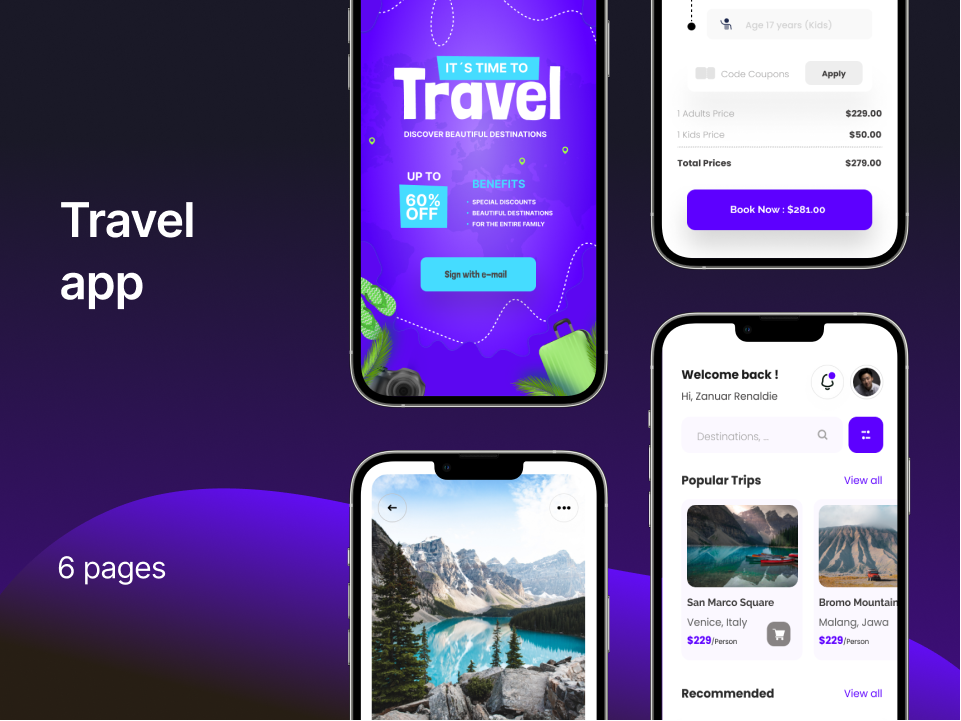 旅行App UI设计素材下载
