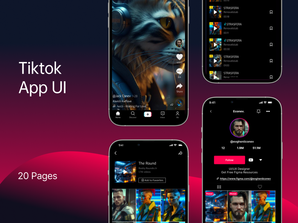TikTok app UI设计素材下载