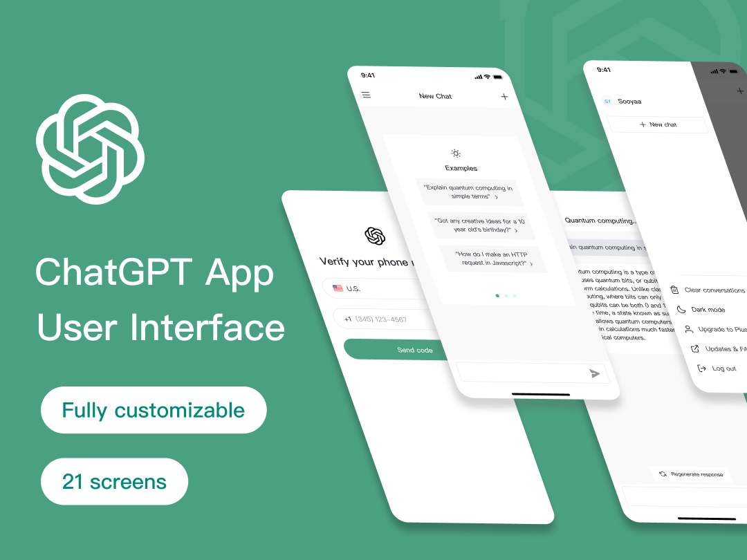ChatGPT app UI设计素材下载 – Figma界面源文件