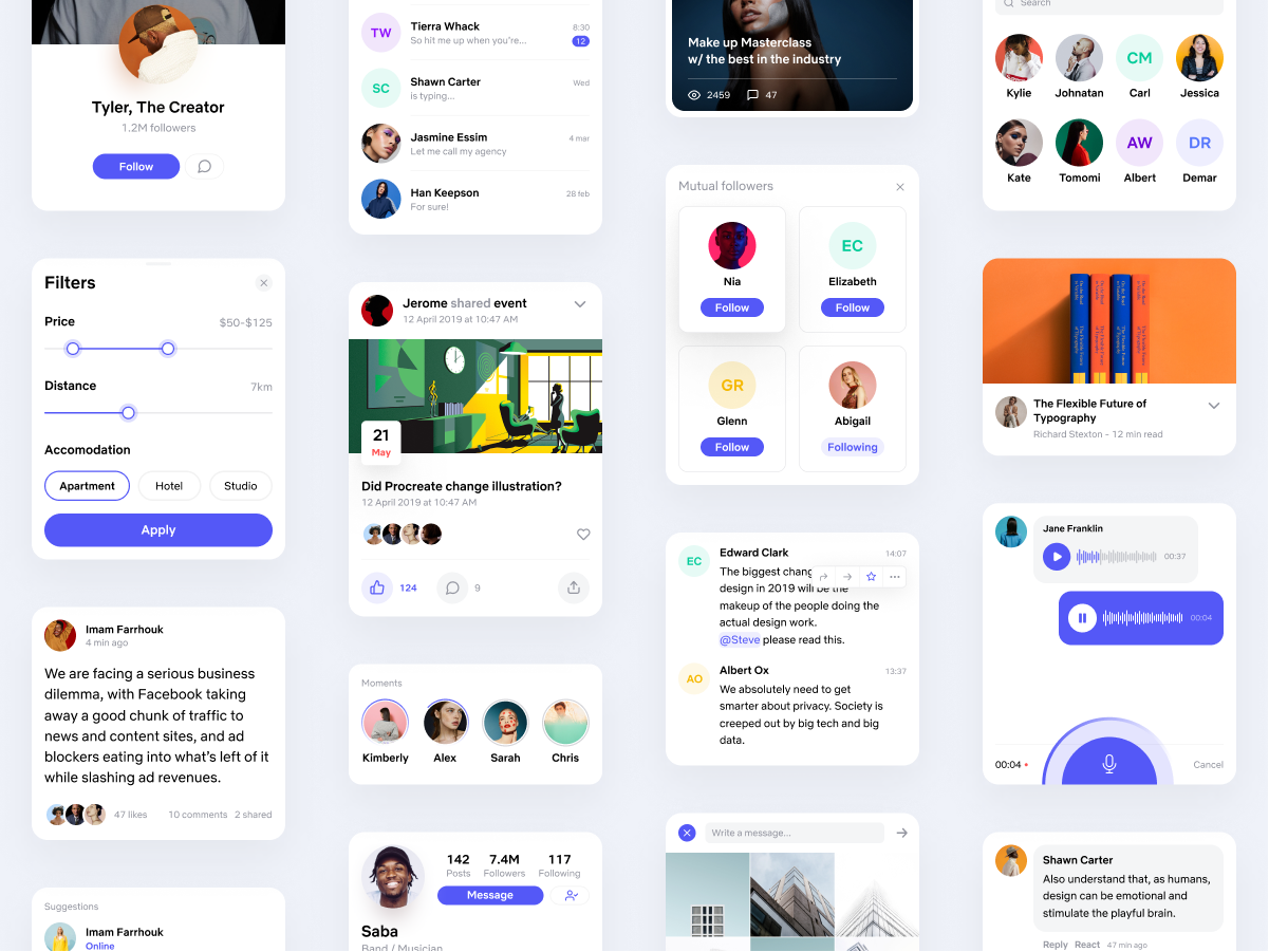 社交App UI Kit素材下载 – Figma源文件