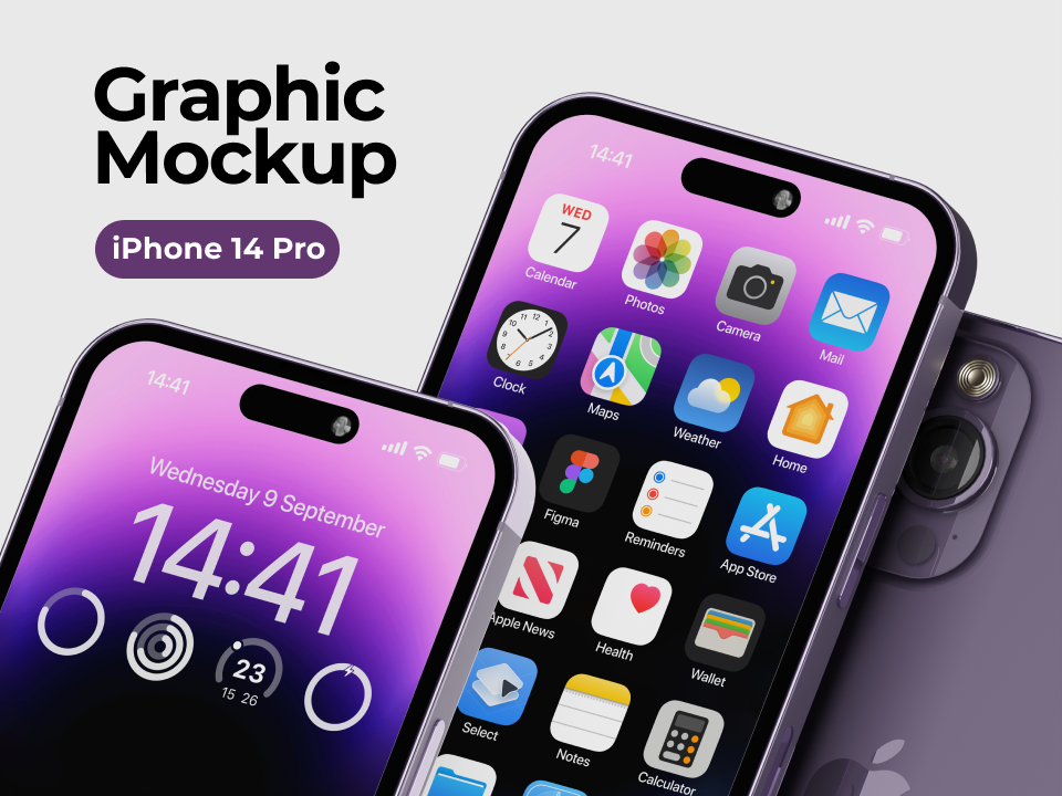 iPhone 14 Mockup – UI设计源文件素材下载