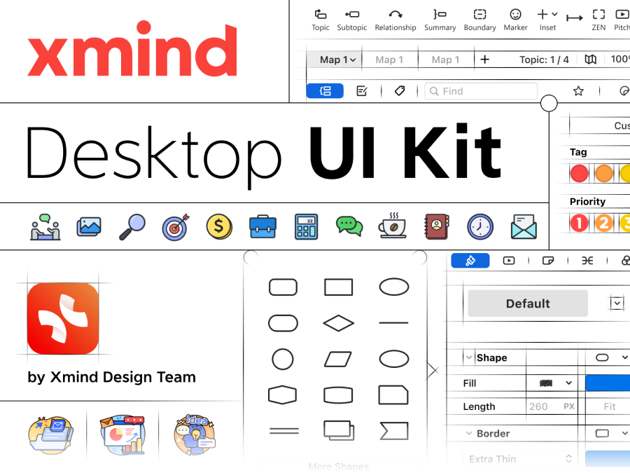 桌面端xmind软件界面UI设计源文件下载