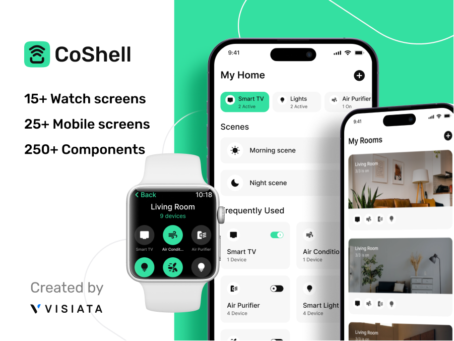 CoShell智能家具App 手机&智能手表UI设计源文件