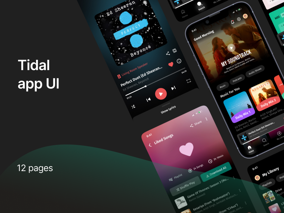 Tidal 音乐app UI设计源文件(fig)免费下载