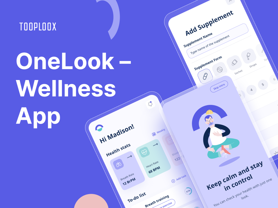 OneLook 健康管理App UI设计素材下载