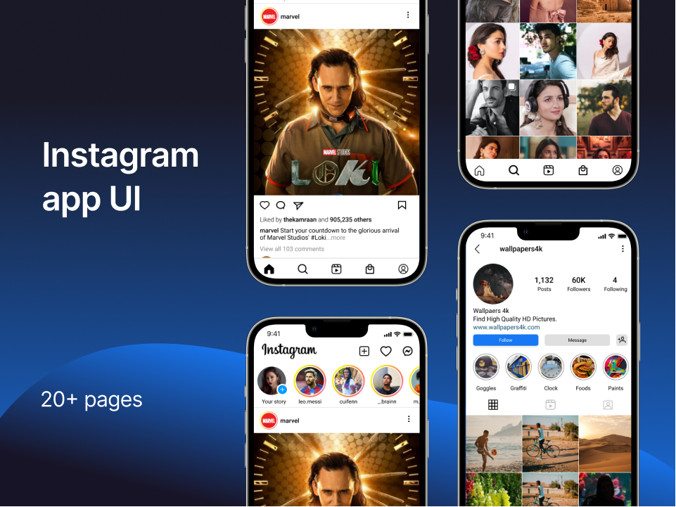 Instagram社交app UI redesign .fig素材下载