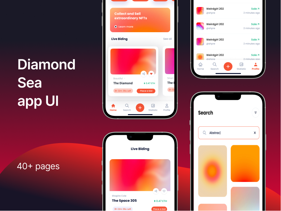 Diamond Sea NFT数字藏品app UI设计素材下载