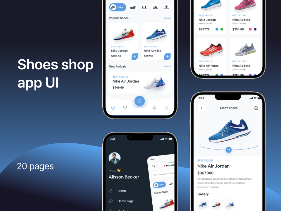 鞋类电商app UI设计素材下载