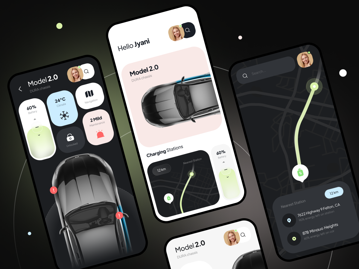 汽车控制App UI素材下载 Figma源文件