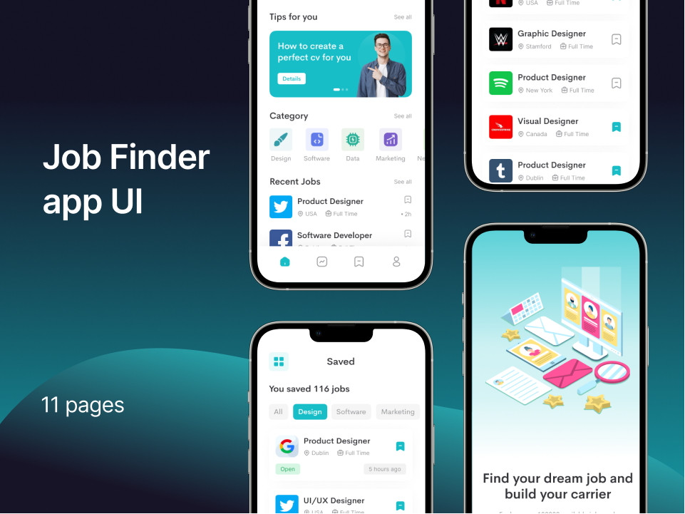 招聘App UI设计素材下载-Figma-成套素材-U8