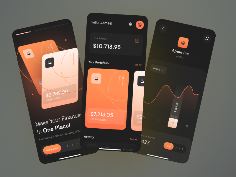 金融钱包App UI设计素材下载 – Figma.