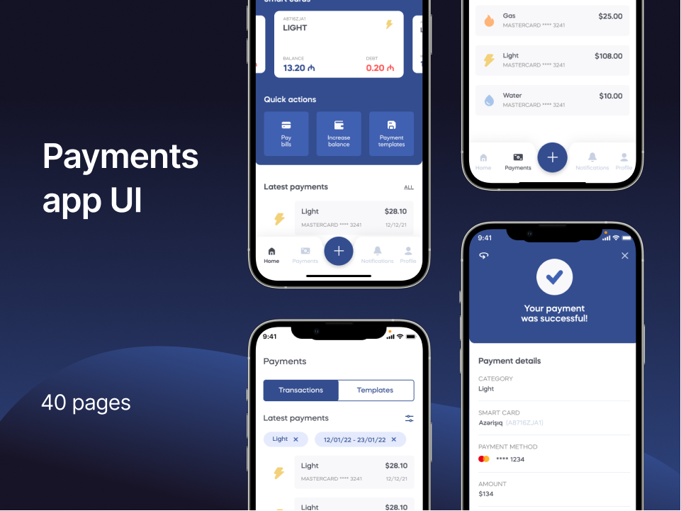 金融支付App UI素材下载 – Figma成套素材