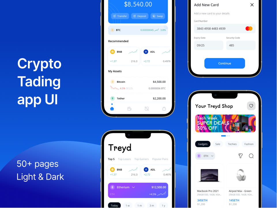 数字加密货币交易平台app UI设计源文件