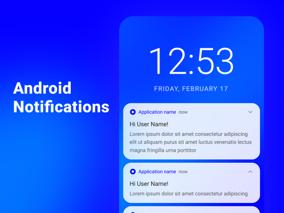 Android推送通知UI设计素材下载