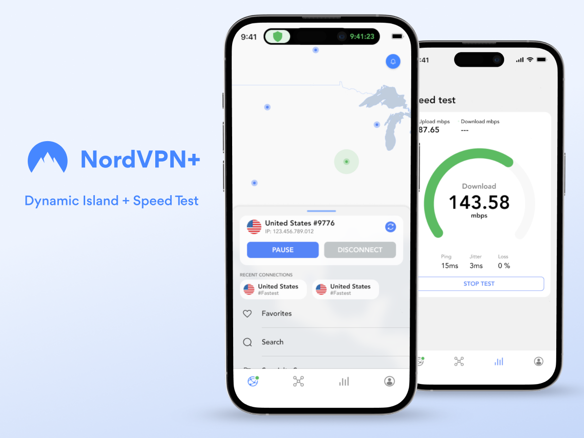 NordVPN+ app UI设计素材下载 Figma UI8