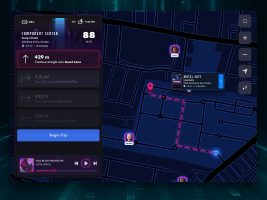 Neon地图导航App XD素材下载