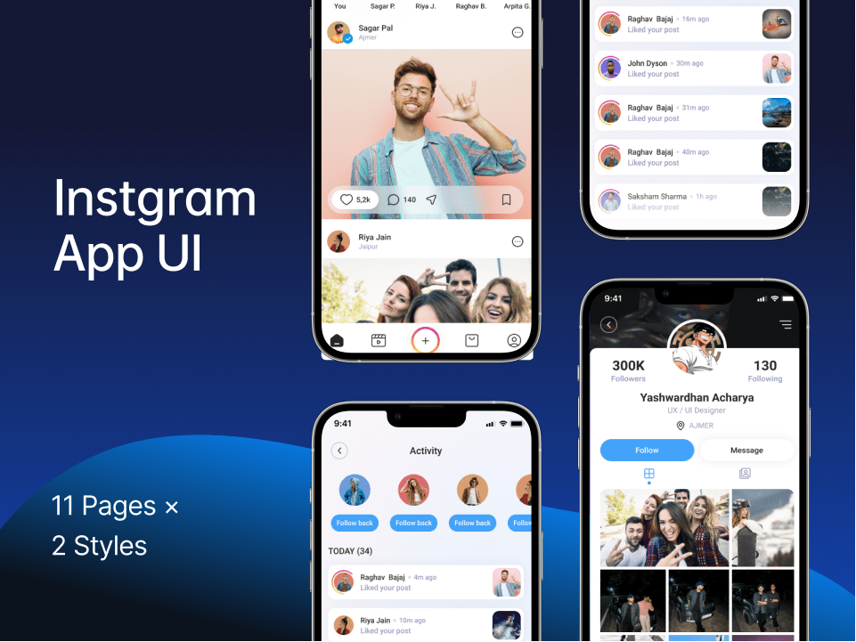 Instagram App UI设计素材源文件下载