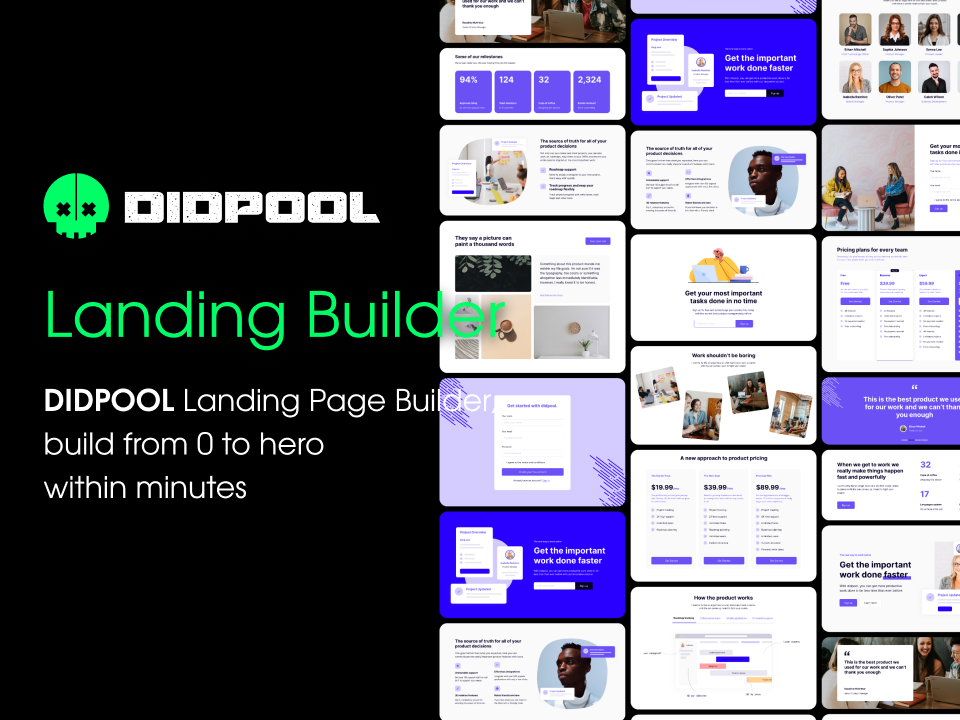 DIDPOOL网站UI设计组件包，figma下载，落地页、登录、注册、价格、UI素材包