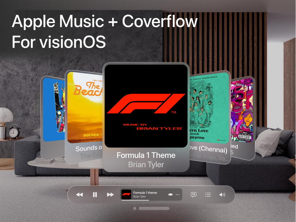 Apple Music Coverflow – visionOS UI素材下载