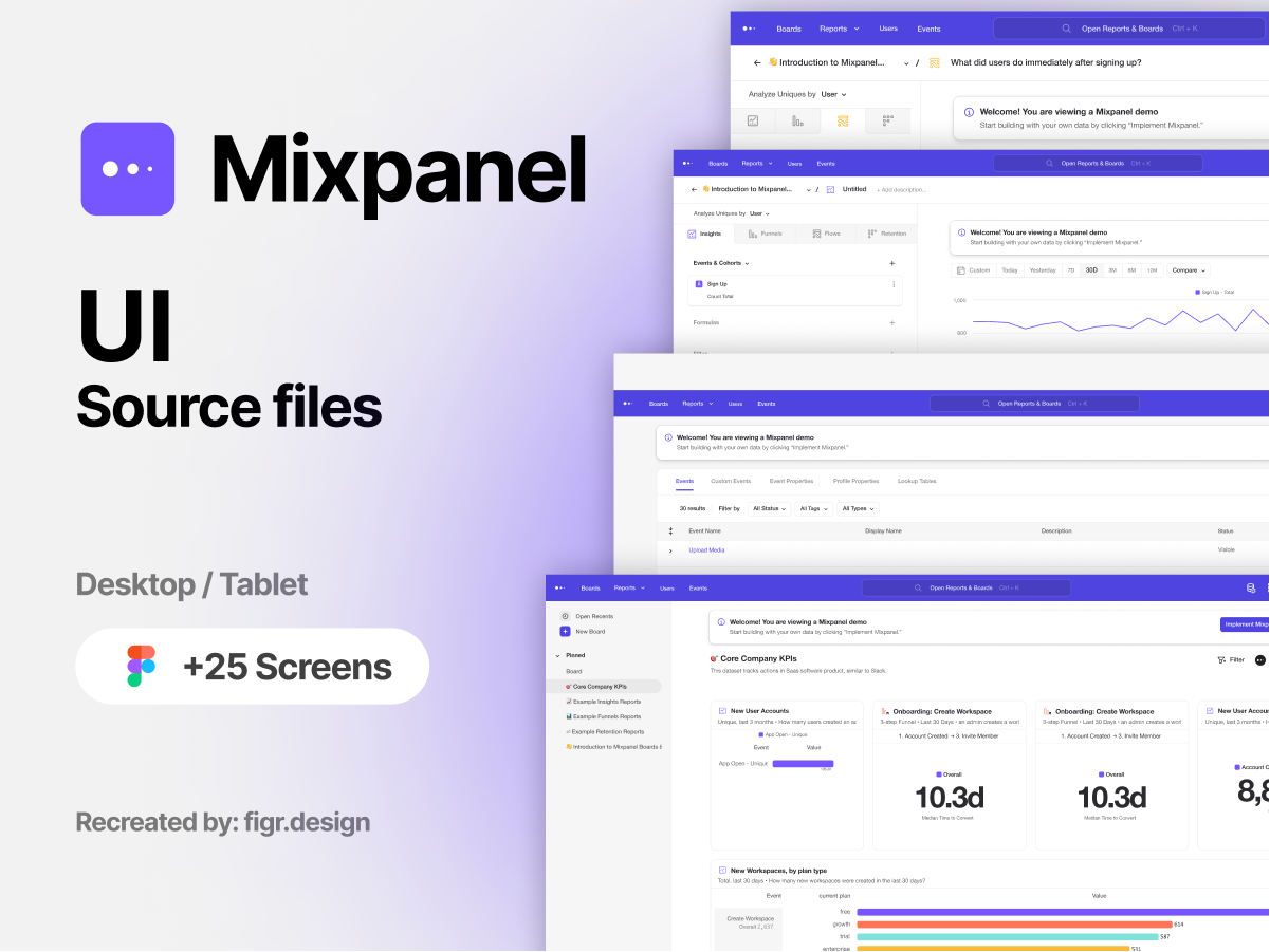 Mixpanel 成套网站UI设计源文件