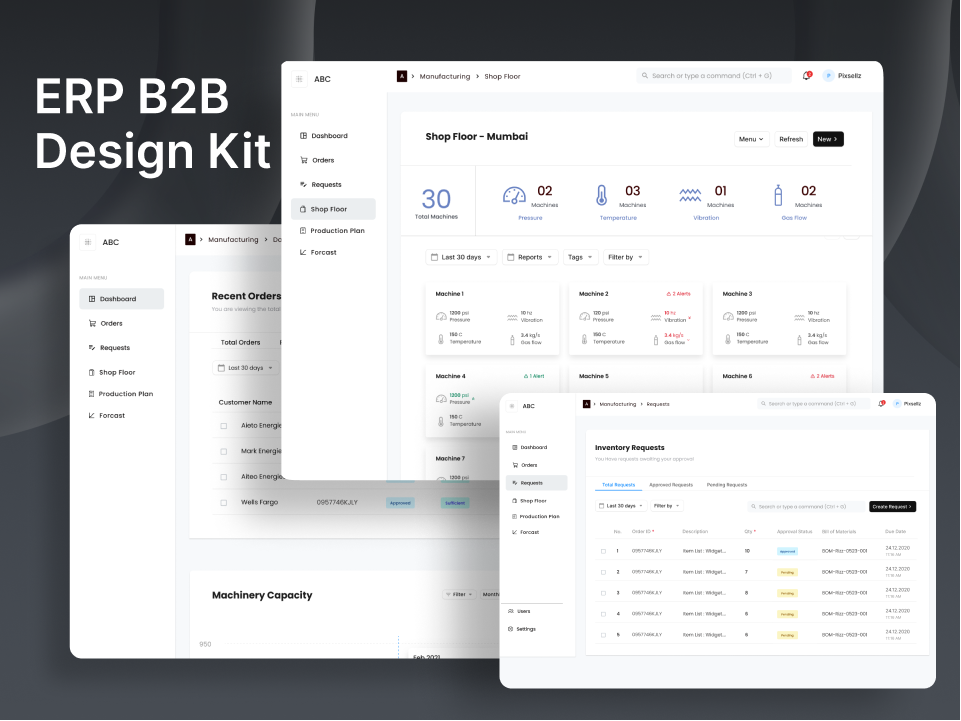 B2B ERP平台UI设计素材免费下载