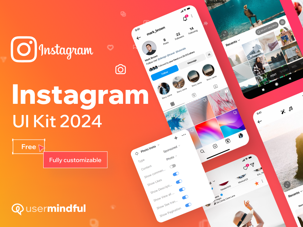 Instagram 2024 UI套装 – 社交设计系统素材