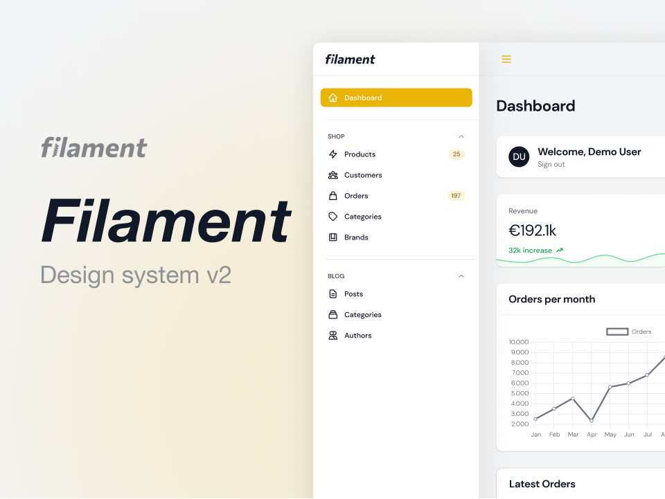 Filament Dashboard UI设计系统 – Figma素材下载