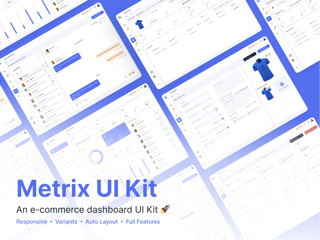 Metrix网站后台dashboard UI设计素材下载