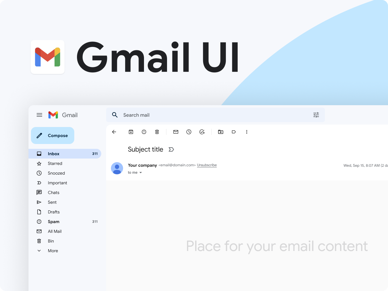 Gmail收件箱UI设计素材下载