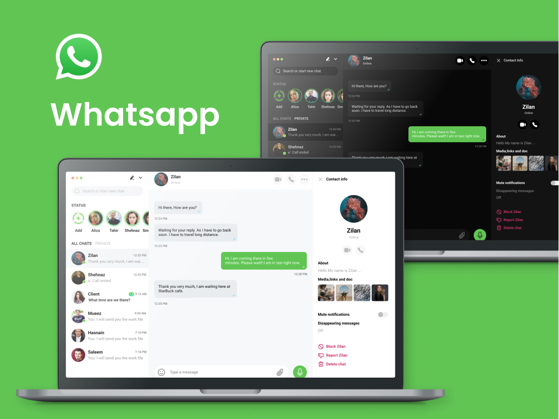 Whatsapp桌面端UI设计素材免费下载