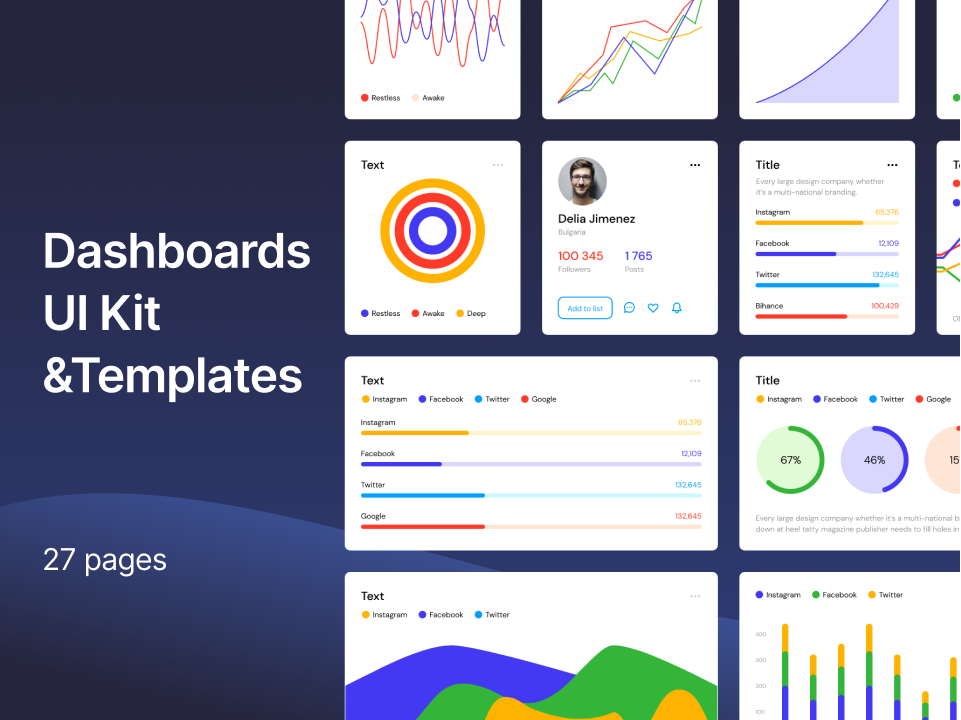 数据后台Dashboard UI设计素材下载 – Figma – 网页模板