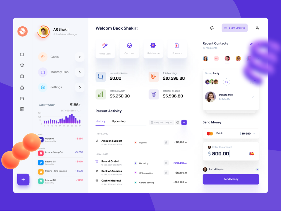 金融Dashboard UI设计源文件 – Figma素材下载