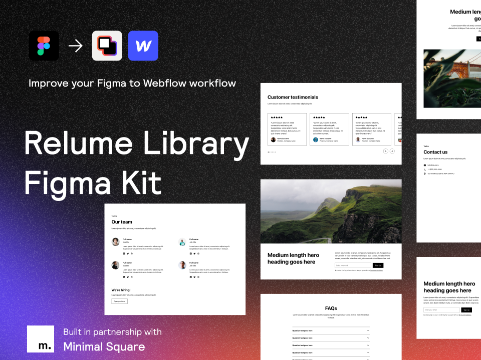 Relume网页组件线框素材库 – UI设计素材下载