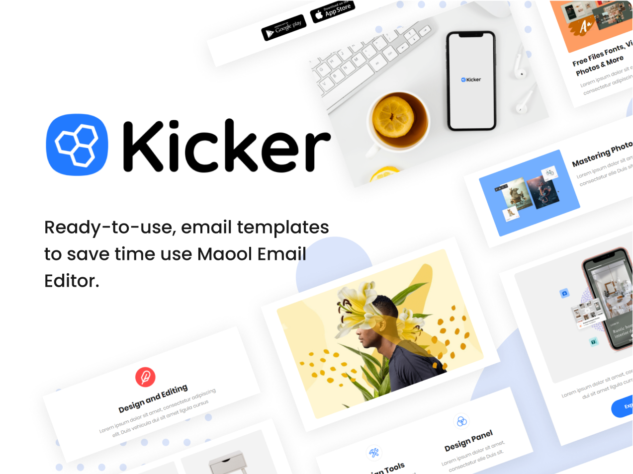 Kicker – Email Design System 素材下载 – UI设计、fig、Figma、landing page、ui kit、网页模板